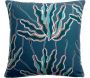 Coussin extérieur imprimé Alga Indigo