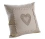 Coussins carrés coeur en coton et lin (Lot de 2) - AUB-4626