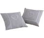 Coussins carrés gris avec coeur (Lot de 2)