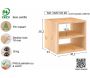 Cube de rangement en pin massif Dinamic - AST-0158