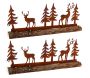 Décor cerfs et sapins en métal