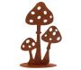 Décor champignons sur pied en métal vieilli - 5
