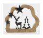 Décor sapin et cerf en manguier - AUB-6130