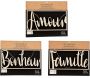 Décoration murale Mots 40 x 20 cm (Lot de 3)