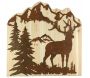Décoration murale en bois et métal Cerf