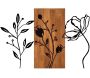 Décoration murale en bois et métal Florale