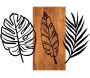 Décoration murale en bois et métal Florale
