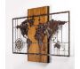 Décoration murale en bois et métal Mappemonde - 75,90