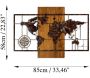 Décoration murale en bois et métal Mappemonde - ASI-1700