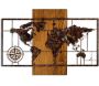 Décoration murale en bois et métal Mappemonde