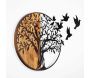Décoration murale en bois et métal Arbre et oiseaux en vol - 62,90