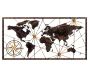 Décoration murale en bois et métal World Map
