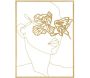 Décoration murale en métal Gold face 60 x 1 x 80 cm