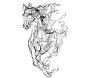 Décoration murale en métal Horse Line Art 41 x 66 cm
