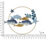 Décoration murale en métal Marine 77 x 5 x 63 cm - MAU-0331
