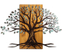 Décoration murale en métal et bois Arbre
