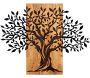 Décoration murale en métal et bois Arbre 72 x 58 cm