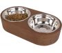 Double gamelle chien et chat bois foncé - 44,90