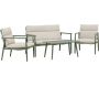 Ensemble canapé, fauteuils et table en acier Mazzaro