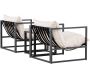 Ensemble fauteuils et table en acier Messina Lounge - 5