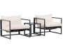 Ensemble fauteuils et table en acier Messina Lounge