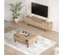 Ensemble meuble TV et table basse en aggloméré et métal Tilly