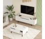 Ensemble meuble TV et table basse en aggloméré et métal Tilly