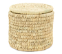 Ensemble panier à linge en jonc naturel avec couvercle et corbeilles assorties - 6