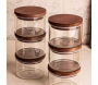Ensemble pots en verre avec couvercle bois - ASI-2452