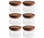 Ensemble pots en verre avec couvercle bois