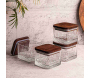 Ensemble pots en verre avec couvercle bois - HANAH HOME