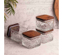Ensemble pots en verre avec couvercle bois - 39,90