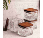 Ensemble pots en verre avec couvercle bois - HANAH HOME