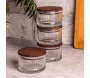 Ensemble pots en verre avec couvercle bois - HANAH HOME