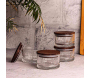 Ensemble pots en verre avec couvercle bois - 39,90