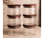 Ensemble pots en verre avec couvercle bois - 35,90