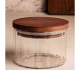 Ensemble pots en verre avec couvercle bois - 5