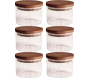 Ensemble pots en verre avec couvercle bois