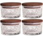Ensemble pots en verre avec couvercle bois