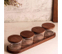 Ensemble pots en verre avec couvercle et plateau bois - 5