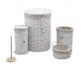 Ensemble rangement salle de bain en éclisse blanche (Lot de 5)