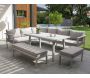 Ensemble repas de jardin 9 places en aluminium Antalya