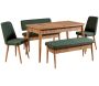 Ensemble repas table chaises et banc Vina