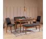 Ensemble repas table chaises et banc Vina - HANAH HOME