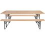 Ensemble table et 2 bancs de jardin Brasserie - 