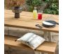 Ensemble table et bancs de jardin en aluminium et teck recyclé - MOR-0162