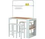 Ensemble table de bar mange-debout avec 4 tabourets empilables - 
