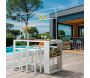 Ensemble table de bar mange-debout avec 4 tabourets empilables