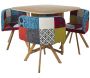 Ensemble table carrée et 4 chaises encastrables Patchwork - CMP-4382