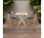 Ensemble table et chaises de jardin pliante en teck FSC